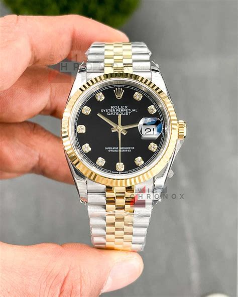 mens rolex oyster perpetual datejust 36mm silver diamond dial watch|rolex datejust 16014 two tone.